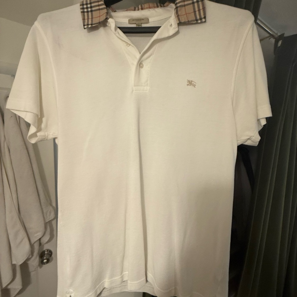 Burberry Check Collar Cotton Polo